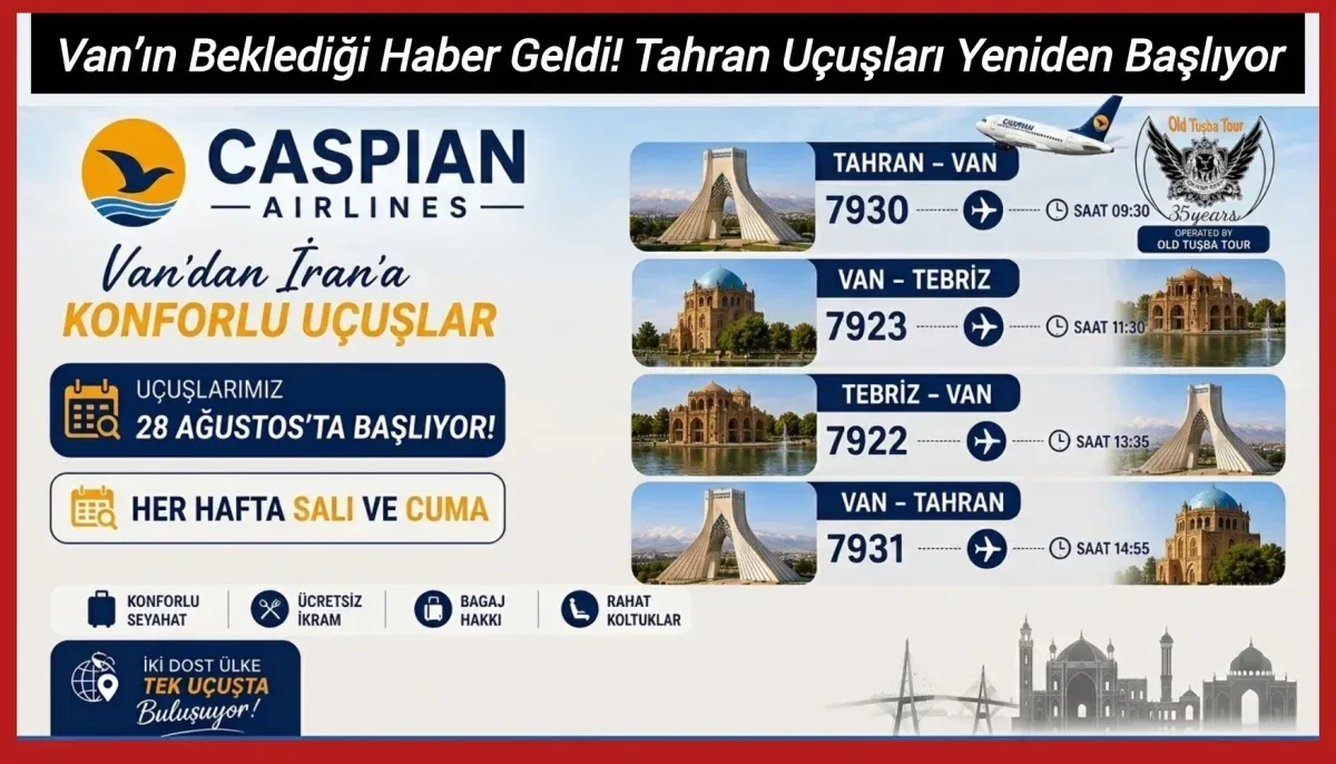 Van’ın beklediği haber geldi: Tahran uçuşları yeniden başlıyor